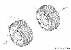 Ersatzteile Bestgreen Rasentraktoren BG PRO 107 HSBK Typ: 13BM79SG655  (2019) Räder hinten