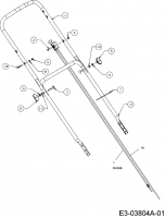 Ersatzteile MTD Benzin Rasenmäher ohne Antrieb 46 POHW Typ: 11C-J6MD600  (2008) Bowdenzüge, Holm 