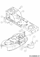 Ersatzteile Verts Loisirs Rasentraktoren VL 96 T Typ: 13A776KF617  (2020) Abdeckungen Mähwerk F (38/96cm)