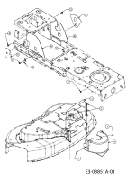 Ersatzteile Massey Ferguson Rasentraktoren MF 38-15 SH Typ: 13BV795F695  (2008) Abdeckungen Mähwerk F (38/96cm)