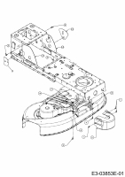 Ersatzteile Sentar Rasentraktoren SE 107 HK 2 Typ: 13HG79KG663  (2014) Abdeckungen Mähwerk G (42/107cm)