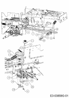 Ersatzteile Massey Ferguson Rasentraktoren MF 36-13 RT Typ: 13HH77GE695  (2016) Fahrantrieb, Pedal, Schalthebel
