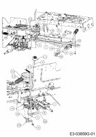 Ersatzteile Lux Tools Rasentraktoren RT 155-92 H Typ: 13HM77TE694  (2016) Fahrantrieb, Pedal, Schalthebel