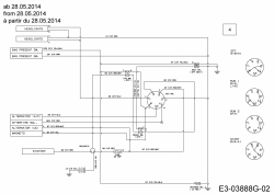Ersatzteile MTD Rasentraktor 145/92 RD Typ: 13HM765E635  (2014) Schaltplan ab 28.05.2014 