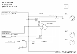 Ersatzteile MTD Rasentraktor 145/92 RD Typ: 13HM765E635  (2014) Schaltplan bis 27.05.2014 