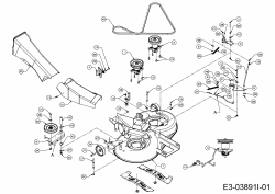 Ersatzteile MTD Rasentraktor DL 92 H Typ: 13H2715E677  (2015) Mähwerk E (36/92cm) 