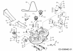 Ersatzteile MTD Rasentraktor Optima LN 200 H Typ: 13HT71KN378  (2015) Mähwerk N (41/105cm) 
