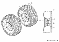 Ersatzteile Colombia Rasentraktoren PX 180 KT 105 H Typ: 13HG71GN646  (2014) Räder vorne 15x6