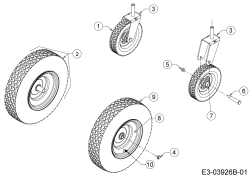 Cub Cadet Ersatzteile Motormäher mit Antrieb Wide Cut E 12AE764U603  (2013) Räder