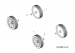 Ersatzteile MTD Benzin Rasenmäher ohne Antrieb 53 PO Typ: 11A-84MF600  (2008) Räder 