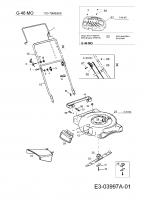 Ersatzteile MTD Benzin Rasenmäher ohne Antrieb G 46 MO Typ: 11D-70ME600  (2008) Grundgerät 