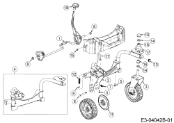 Cub Cadet Ersatzteile Motormäher mit Antrieb CC 53 SPO W 12AQC6J3603  (2016) Achsen, Höhenverstellung, Radträger vorn