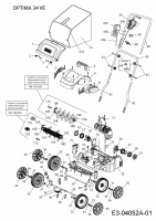 Ersatzteile MTD Elektro Vertikutierer Optima 34 VE Typ: 16AFEMNA600  (2020) Grundgerät 