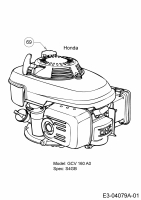 Ersatzteile WOLF-Garten Benzin Rasenmäher mit Antrieb AT 460 AHHW Typ: 12A-TVCQ650  (2017) Motor Honda 