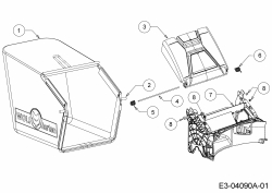 Ersatzteile WOLF-Garten Benzin Rasenmäher mit Antrieb Select 5300 A Typ: 12A-POJ6650  (2014) Grasfangsack, Heckklappe, Leitstück hinten 