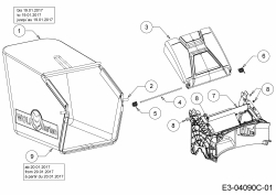 Ersatzteile WOLF-Garten Benzin Rasenmäher mit Antrieb ST 5300 AHW Typ: 12B-PRJ6650  (2017) Grasfangsack, Heckklappe, Leitstück hinten 