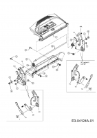 Ersatzteile MTD Benzin Rasenmäher ohne Antrieb P 53 M Typ: 11A-438P615  (2008) Heckklappe, Schnitthöhenverstellung hinten 