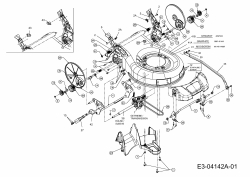 Ersatzteile MTD Benzin Rasenmäher mit Antrieb 48 SPHW Typ: 12A-11CQ600  (2009) Getriebe, Schnitthöhenverstellung 