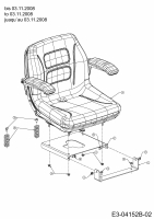 Cub Cadet Ersatzteile Zero Turn FMZ 50 17BI4BFP603  (2009) Sitz bis 03.11.2008