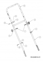 Ersatzteile MTD Benzin Rasenmäher mit Antrieb 53 SPO Typ: 12C-84M1600  (2009) Holm 