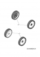 Ersatzteile MTD Benzin Rasenmäher mit Antrieb 53 SPO Typ: 12C-84M1600  (2009) Räder 