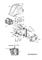 Ersatzteile MTD Elektro Vertikutierer VE 40 Typ: 16CF5AEA600  (2019) Elektromotor, Keilriemen 