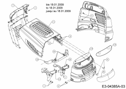 Ersatzteile Bolens Rasentraktoren BL 135/96 T Typ: 13EH775F684  (2009) Motorhaube 5-Style bis 18.01.2009