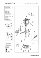 Ersatzteile MTD-Motoren Vertikal 1P61FHA Typ: 752Z1P61FHA  (2008) Rumpfmotor