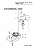 Ersatzteile MTD-Motoren Vertikal 1P61BHA Typ: 752Z1P61BHA  (2010) Reversierstarter, Motorhaube
