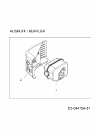 Ersatzteile MTD-Motoren Vertikal 1P70WHB Typ: 752Z1P70WHB  (2010) Auspuff