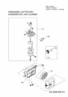 Ersatzteile MTD-Motoren Vertikal 1P61BHA Typ: 752Z1P61BHA  (2009) Vergaser, Luftfilter