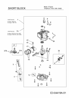 Ersatzteile MTD-Motoren Vertikal 1P65MH Typ: 752Z1P65MH  (2008) Rumpfmotor