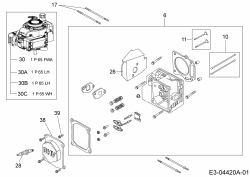 Ersatzteile MTD-Motoren Vertikal 1P65WH Typ: 752Z1P65WH  (2007) Zylinderkopf