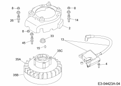 Ersatzteile MTD-Motoren Vertikal 1P65WH Typ: 752Z1P65WH  (2007) Schwungrad, Zündspule