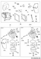 Ersatzteile MTD-Motoren Vertikal 1P70FHA Typ: 752Z1P70FHA  (2008) Motordichtsatz, Reparaturkit Vergaser