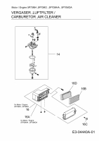 Ersatzteile MTD-Motoren Vertikal 5P70MHA Typ: 752Z5P70MHA  (2009) Luftfilter, Vergaser