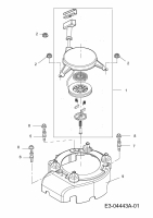 Ersatzteile MTD-Motoren Vertikal 1P61RH Typ: 752Z1P61RH  (2011) Reversierstarter, Lüfterhaube