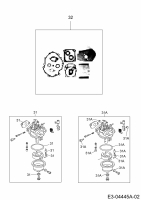 Ersatzteile MTD-Motoren Vertikal 1P65WHA Typ: 752Z1P65WHA  (2009) Motordichtsatz, Reparatursatz Vergaser