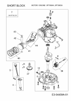 Ersatzteile MTD-Motoren Vertikal 5P70MHA Typ: 752Z5P70MHA  (2009) Rumpfmotor