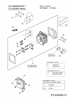 Ersatzteile MTD-Motoren Vertikal 5P70MHB Typ: 752Z5P70MHB  (2012) Zylinderkopf
