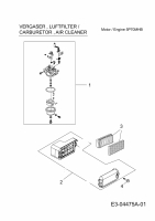 Ersatzteile MTD-Motoren Vertikal 5P70MHB Typ: 752Z5P70MHB  (2010) Luftfilter, Vergaser
