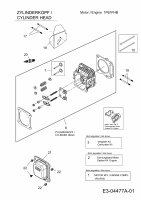 Ersatzteile MTD-Motoren Vertikal 1P61FHB Typ: 752Z1P61FHB  (2011) Zylinderkopf