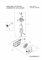 Ersatzteile MTD-Motoren Vertikal 1P61FHB Typ: 752Z1P61FHB  (2010) Luftfilter, Vergaser
