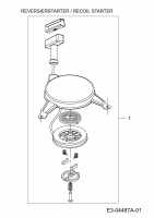 Ersatzteile MTD-Motoren Vertikal 2P70MHB Typ: 752Z2P70MHB  (2010) Reversierstarter