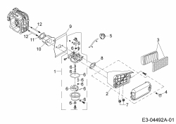 Ersatzteile MTD-Motoren Vertikal 2P70MHD Typ: 752Z2P70MHD  (2015) Vergaser, Luftfilter