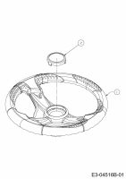 Ersatzteile WOLF-Garten Rasentraktor Scooter Pro Typ: 13A726HD650  (2019) Lenkrad 