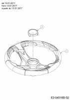 Ersatzteile Helington Rasentraktoren H 92 HB Typ: 13HM71KE686  (2017) Lenkrad ab 13.01.2017