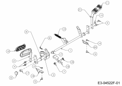 Ersatzteile WOLF-Garten Rasentraktor Expert 105.165 A Typ: 13HN90WN650  (2015) Pedale 