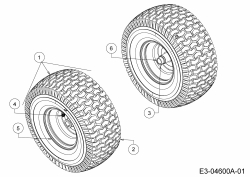 Ersatzteile WOLF-Garten Rasentraktor Expert 105.220 H Typ: 13HF91WN650  (2015) Räder vorne 15x6 