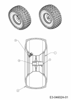 Ersatzteile WOLF-Garten Rasentraktor E 13/96 H Typ: 13H2795F650  (2016) Räder vorne 15x6 